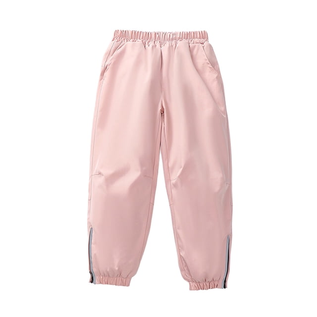 GPOECD Pantalon Toutes Saisons pour Enfants Filles et Garçons Coupe-Vent Doublé Plein Air Ski Randonnée Randonnée Aventure Rose, 8-9 Ans