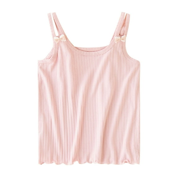 Annhoo Toddler Girls Tank Tops Cotton Crew Neck Sleeveless Shirts Cute Breathable Comfy Blouses 3-14 Years