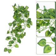 WEUVEB Green Artificial Vine Plant Terrarium Decoration with Suction Cup for Reptile Enclosures and Boxes