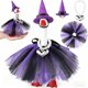 thumbnail image 4 of Decoraciones de Halloween, Adornos de Halloween, Regalos de Halloween Adorno de gansos blancos decorativos de otoño con collar de sombrero de bruja Gansos de porche Gansos de mesa de 7 pulgadas Acceso, 4 of 6