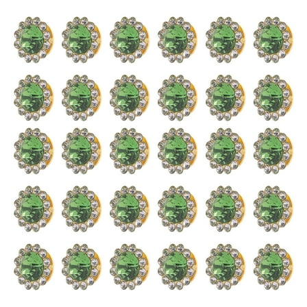 LEORX Green Rhinestone Sewing Buttons for Decorative DIY Costume and Party