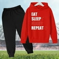 thumbnail image 3 of Kiijoy Boys Sports Sweatsuit Football Letter Print Hooded Sweatshirt Hoodie Joggers Outfits, 3 of 3