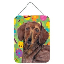 Carolines Treasures SC9448DS1216 Dachshund Easter Eggtravaganza Wall or Door Hanging Prints 12WX16H multicolor