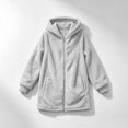 thumbnail image 7 of Tween Girls Fuzzy Fleece Jacket Zip Up Hoodie Long Sleeve Fluffy Teddy Bear Coat Warm Fall Winter Outerwear with Pockets Casual Loose Fit Sweaters for Teens Youth, Size 7-8, 7 of 7