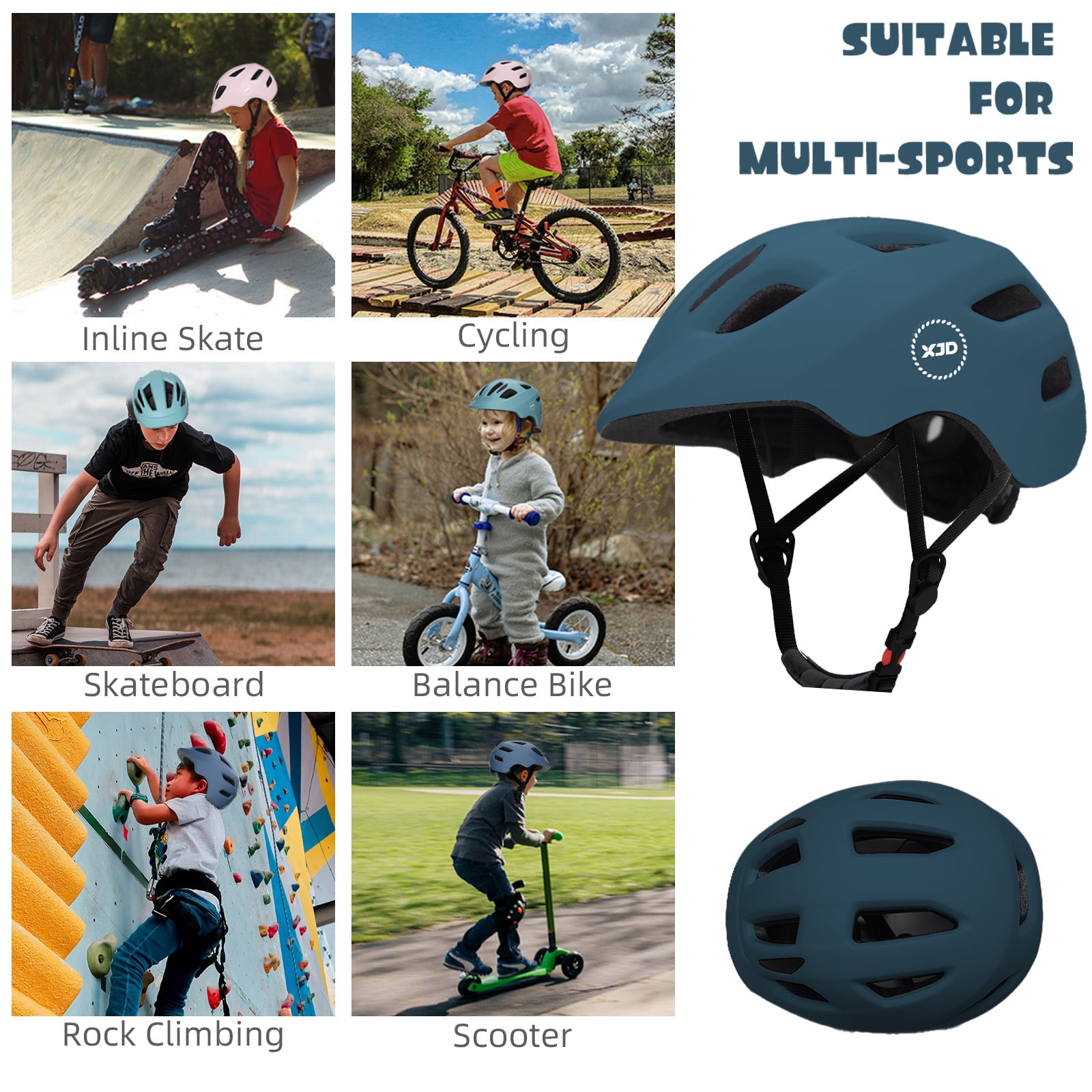 XJD Toddler Helmet Kids Bike Helmet for Boys Girls Child Age 1 and Older，Blue XS