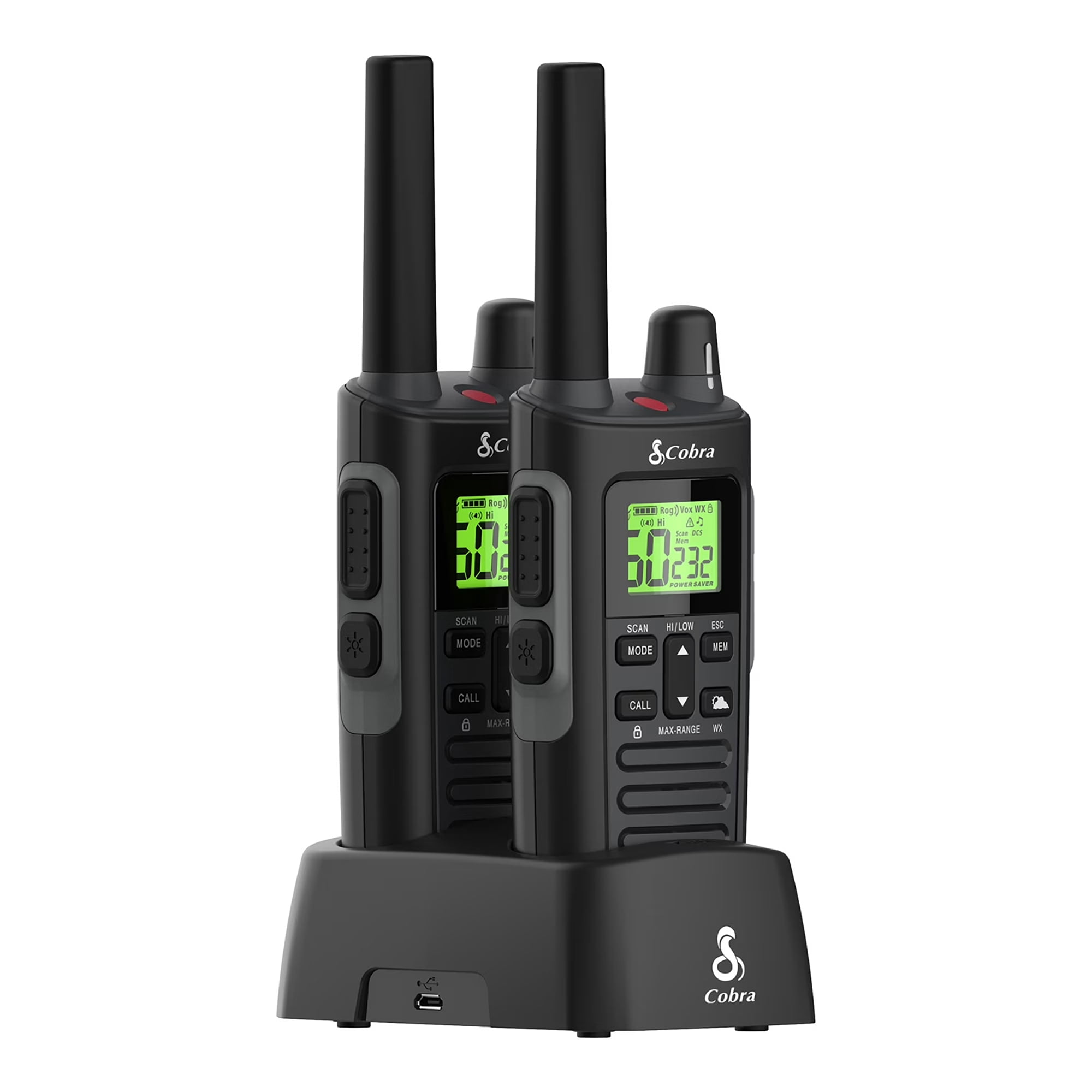 Cobra RX685 Walkie Talkies Pair, 40-Mile Range 2-Way Radios, IP54 Waterproof, NOAA Weather Alerts