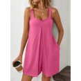 thumbnail image 5 of IROINNID Solid Color Jumpsuits for Women Summer Casual Short Jumpsuit Shorts Sleeveless Overalls Wide Leg Romper Shorts with Pockets(Hot Pink,M), 5 of 8