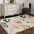 thumbnail image 3 of Spring Leaves Flowers Area Rugs 3'x5', Small Throw Rugs for Living Room Bedroom, Country Flower Pastoral Botanical Retro Indoor Outdoor Rug Non-Slip Low Pile Carpet Runner Reversible Floor Mats, 3 of 8