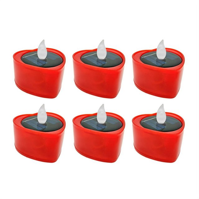Candle Light 6Pcs/Set LED Romantic Heart Shape Candle Light Cute Festive Touch Plastic Tea Lamp for Home