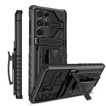 For Samsung Galaxy S21 Ultra Case with Belt Clip Holster, Heavy Duty Military Grade Drop Protective, 360掳 Rotating Kickstand Shockproof TPU Shell Durable Rugged Cover, Black