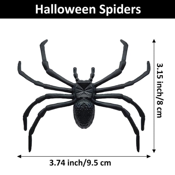 Clearance Sale | Giant 3.5 Inch Realistic Plastic Spider Toy, Creepy Halloween Prank Decor for House and Parties