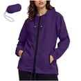 thumbnail image 2 of Kilaqueen Plus Size Rain Jacket Womens Waterproof, Lightweight Raincoat Hooded Windbreaker Jacket Travel Coat for Women Long Sleeve Outerwear, 2 of 7