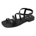 thumbnail image 1 of Bmisegm Women's Summer Fashion Leather Elastic Sandals Outdoor Beach Sandals Womens Sandals Summer Black 8.5, 1 of 6