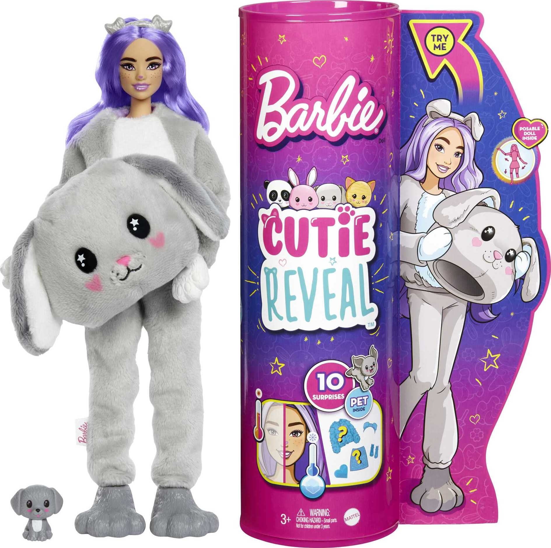 Barbie Doll Cutie Reveal Puppy Plush Costume Doll with Pet, Color Change -  