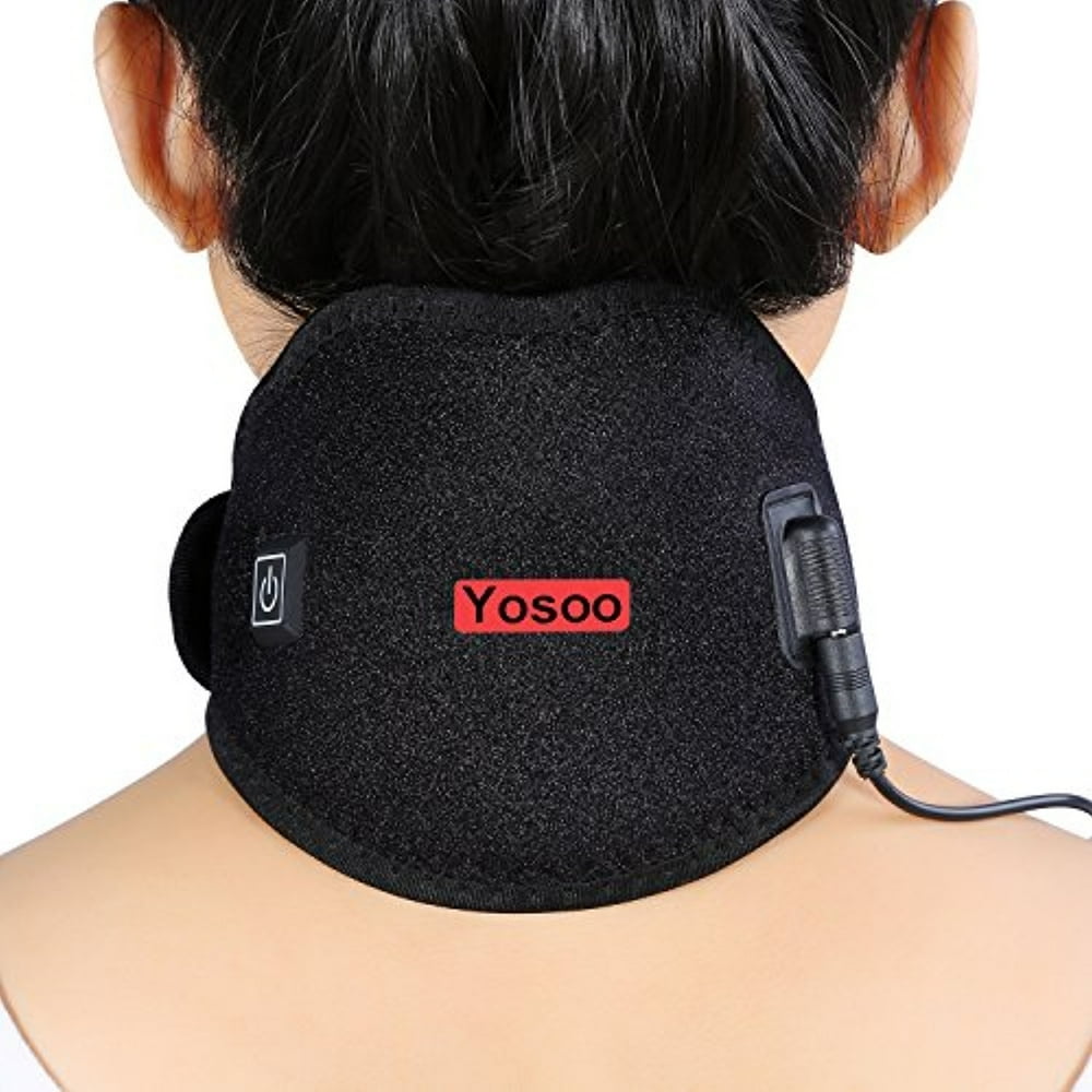Yosoo Hot Cold Therapy Heated Neck Wrap Brace Adjustable Neck Heating