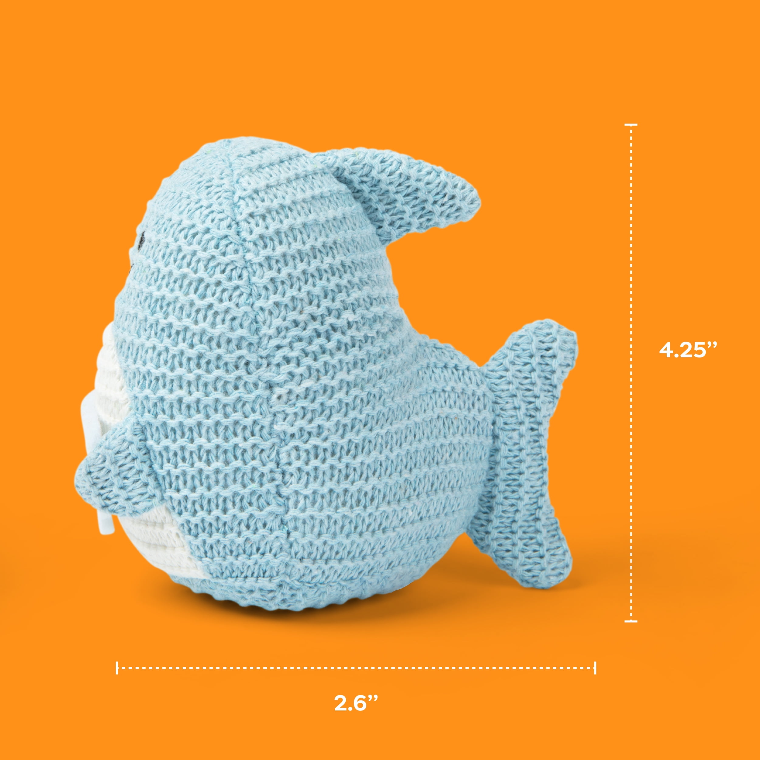 Lil Cheers Shark by Relatable, Crochet Plush with Positive Message, Gifts for Kids and Adults