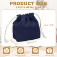 thumbnail image 2 of Uxcell 2 Pcs Bolsa de Maquillaje con Cordón, Bolsa Cosmética de Lona de 4.7" para Mujeres, Organizador de Artículos de Tocador para Viajes, Accesorios de Tocador, Azul Marino, 2 of 7