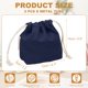 thumbnail image 2 of Uxcell 2 Pcs Bolsa de Maquillaje con Cordón, Bolsa Cosmética de Lona de 4.7" para Mujeres, Organizador de Artículos de Tocador para Viajes, Accesorios de Tocador, Azul Marino, 2 of 7