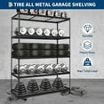 thumbnail image 4 of 2500LBS 60" W x 24" D x 72" H Heavy Duty Garage Shelving, Adjustable 5-Tier Storage Shelves, Industrial Metal Shelving Units, Steel Organizer Wire Rack, Black, 4 of 7