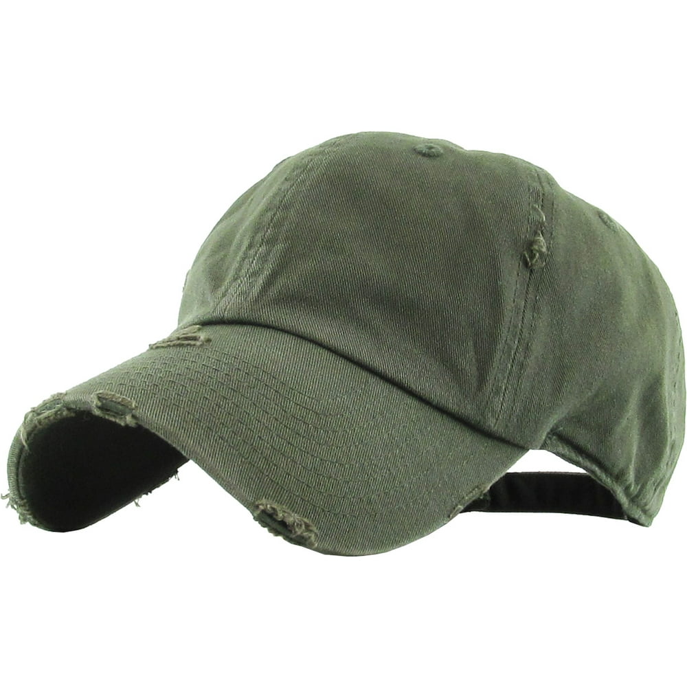 KBETHOS Washed Solid Vintage Distressed Cotton Dad Hat Adjustable