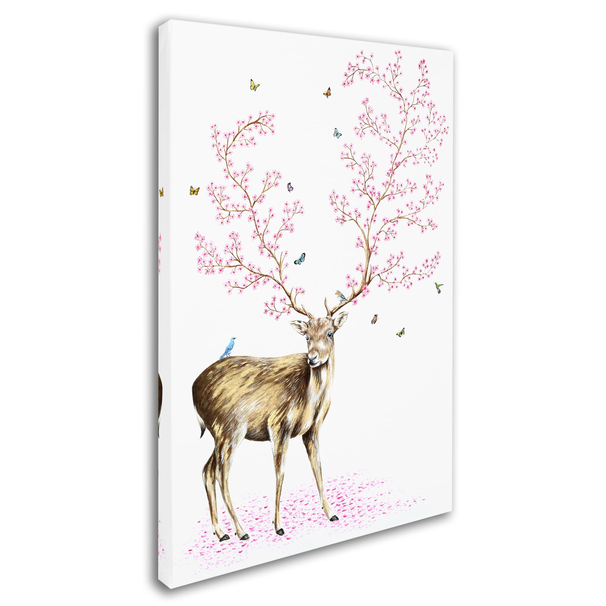 Trademark Fine Art 'Cherry Blossom Deer' Canvas Art by Michelle Faber