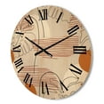 thumbnail image 3 of Designart 'Abstract Monstera Leaf and One Line Art Shapes' Modern Wood Wall Clock, 3 of 5