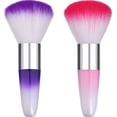 thumbnail image 1 of 2 piezas de limpiador de pinceles en polvo para quitar el polvo de las uñas suaves para pinceles de acrílico y maquillaje en polvo (rosa, morado), 1 of 5