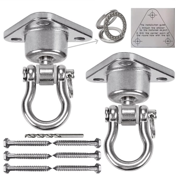 Juego de perchas giratorias Dakzhou de acero inoxidable con capacidad de 1500 libras