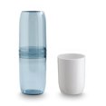 thumbnail image 1 of Estuche de cepillo de dientes Portátil Pasta de dientes Contenedor Polvo a prueba de polvo Plástico Diario Uso Diario Sencillo Holder Holder College Senderismo Tres tazas - Azul Speravity HA028212-04, 1 of 6