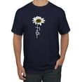 thumbnail image 1 of Wild Bobby Faith Flower Script Inspirational/Christian Men Graphic Tee, Navy, 5X-Large, 1 of 6