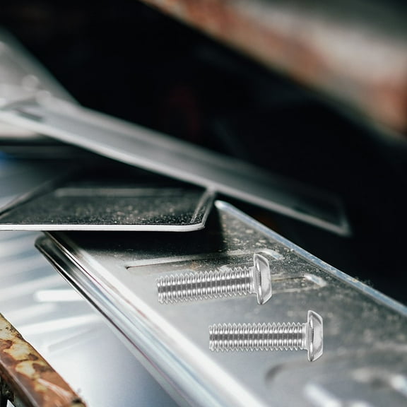 WASHWEPE Vehicle License Plate Screws Silver Anti-Theft 1 Set