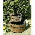 thumbnail image 3 of Westcharm Extra Large Cascading Water Fountain for Outdoor Outside Patio Yard | Decorative 2-Tier Wood Barrel Fountain with Pump | 37.5" Tall Garden Waterfall Fountain, 3 of 6