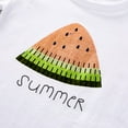 thumbnail image 5 of Xyant Toddler Baby Girls Clothes Watermelon T-shirt + Linen Shorts with Belt Cute Short Summer Infant Outfits Set,Size 3-4 Years, 5 of 6