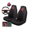 Auto Drive 5-Piece Funky Hibiscus Seat Cover and Steering Wheel Set