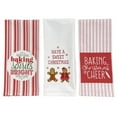 thumbnail image 4 of Serafina Home Merry Christmas Kitchen Towel Set: Merry Christmas and Baking Spirits Bright Print on Cotton Flour Sack Cloth with Easy Hanging Fabric Hoops, 4 of 5