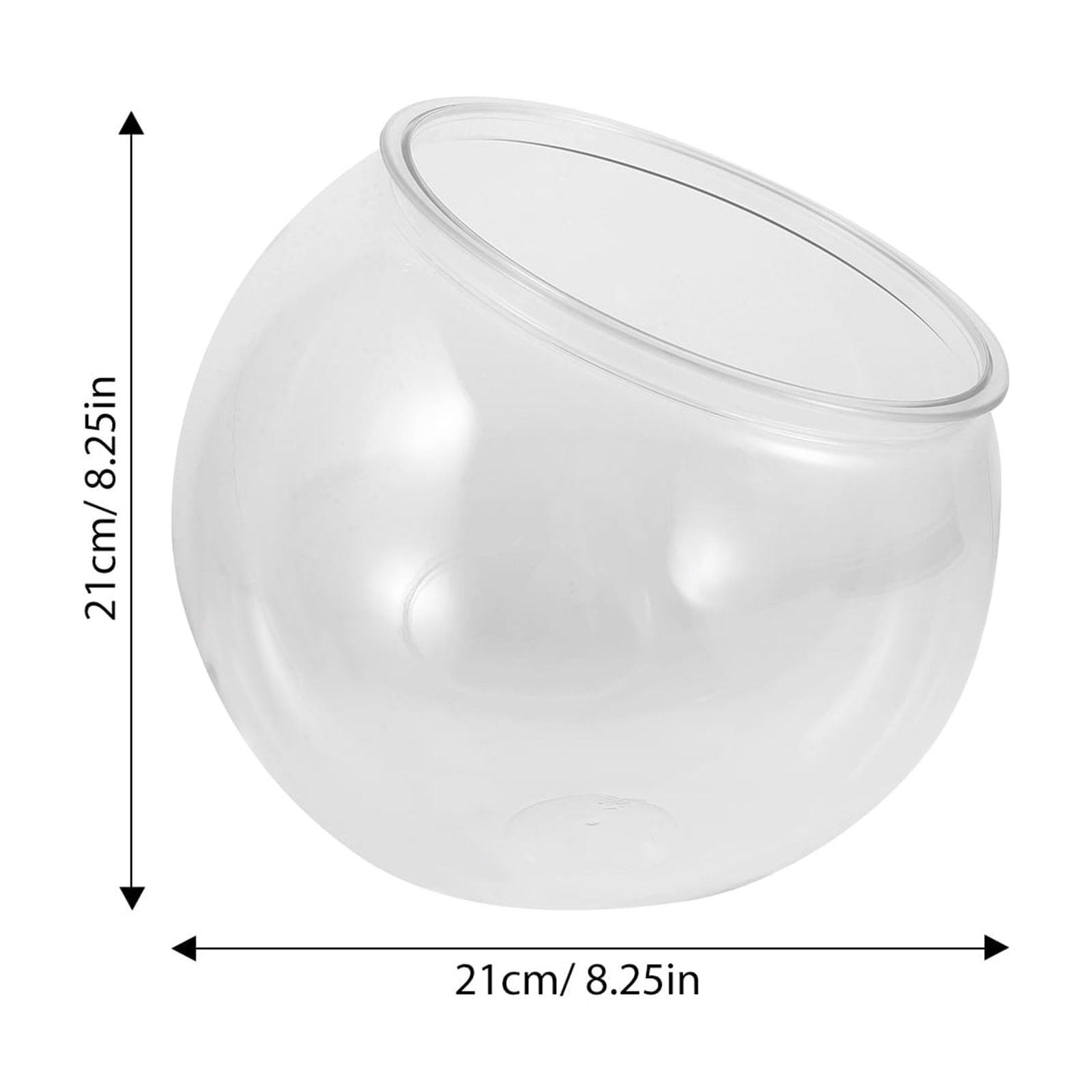 Tineasur Small Clear Plastic Fish Bowl Aquarium for Desk, Office, Home Decor - Compact and Stylish Mini Aquarium