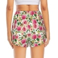 thumbnail image 4 of Uemuo Rose Flowers Pattern Women's Athletic Shorts High Waisted Running Shorts with Liner Pockets Gym Elastic Workout Shorts-Medium, 4 of 9
