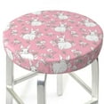 thumbnail image 3 of Fotbe Rabbit And Flower Stool Covers Round,Waterproof Round Bar Stool Covers Bar Chair Covers Washable Stool Cushion Slipcover for 12-14 Inch Chair-13 inch, 3 of 7
