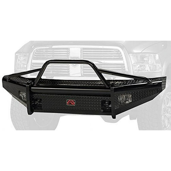 Fab Fours DR10-S2962-1 Black Steel Front Ranch Bumper Fits select: 2014-2018 RAM 2500, 2012 DODGE RAM 2500