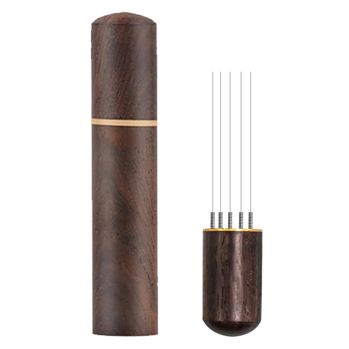 Espresso Coffee Stirrer 5 Needles 0.4mm Espresso Distribution Tools Wood Handle and StandStyle 2