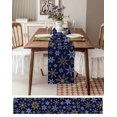 thumbnail image 6 of Table Runners 90 Inches Long Dress Scarves, Christmas Yellow Snowflake Farmhouse Coffee/Dining/Kitchen Table Runner for Living Room, Winter Xmas Blue Simple 13x90 Inch, 6 of 7