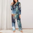 thumbnail image 2 of Naloa Ink Style Wave Dragon Pajamas for Women Set, Womens Pajama Sets, Lounge Sets for Women, 2pjs for Women-Large, 2 of 7