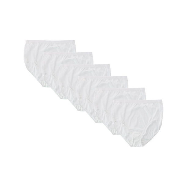 Fruit of the Loom Plus Fit for Me White Cotton Brief Underwear (6 Pack) (Women)