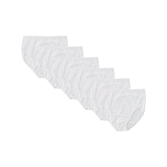 Fruit of the Loom Plus Fit for Me White Cotton Brief Underwear (6 Pack) (Women)