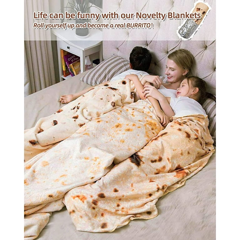 Pavilia Burritos Tortilla Blanket, Double Sided Realistic Taco