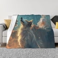 thumbnail image 1 of Balery Starry Sky Cloud Wolf Manta de Franela con Dibujo, Lujo Ultra Suave y Cálido, Antipelusa y Resistente a las Arrugas para Cama, Sofá, Camping -50"x40", 1 of 6