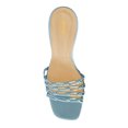 thumbnail image 4 of XYD Women Woven Strap Wedge High Heel Slide Sandals Square Open Toe Slip On Mules Elegant Beach Dressy Shoes Size 15.5 Blue, 4 of 4