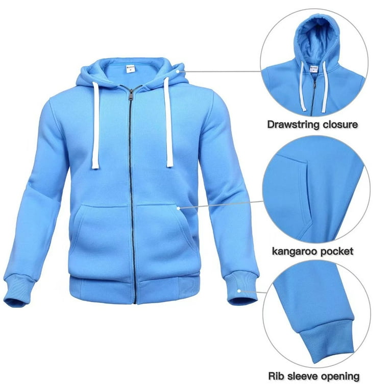 Men's Casual NEW YORK Letter Kangaroo Pocket Hoodie Drawstring Jogger  Sweatpants Fleece Lined Thermal Two Piece Set Tracksuit In LIGHT BLUE