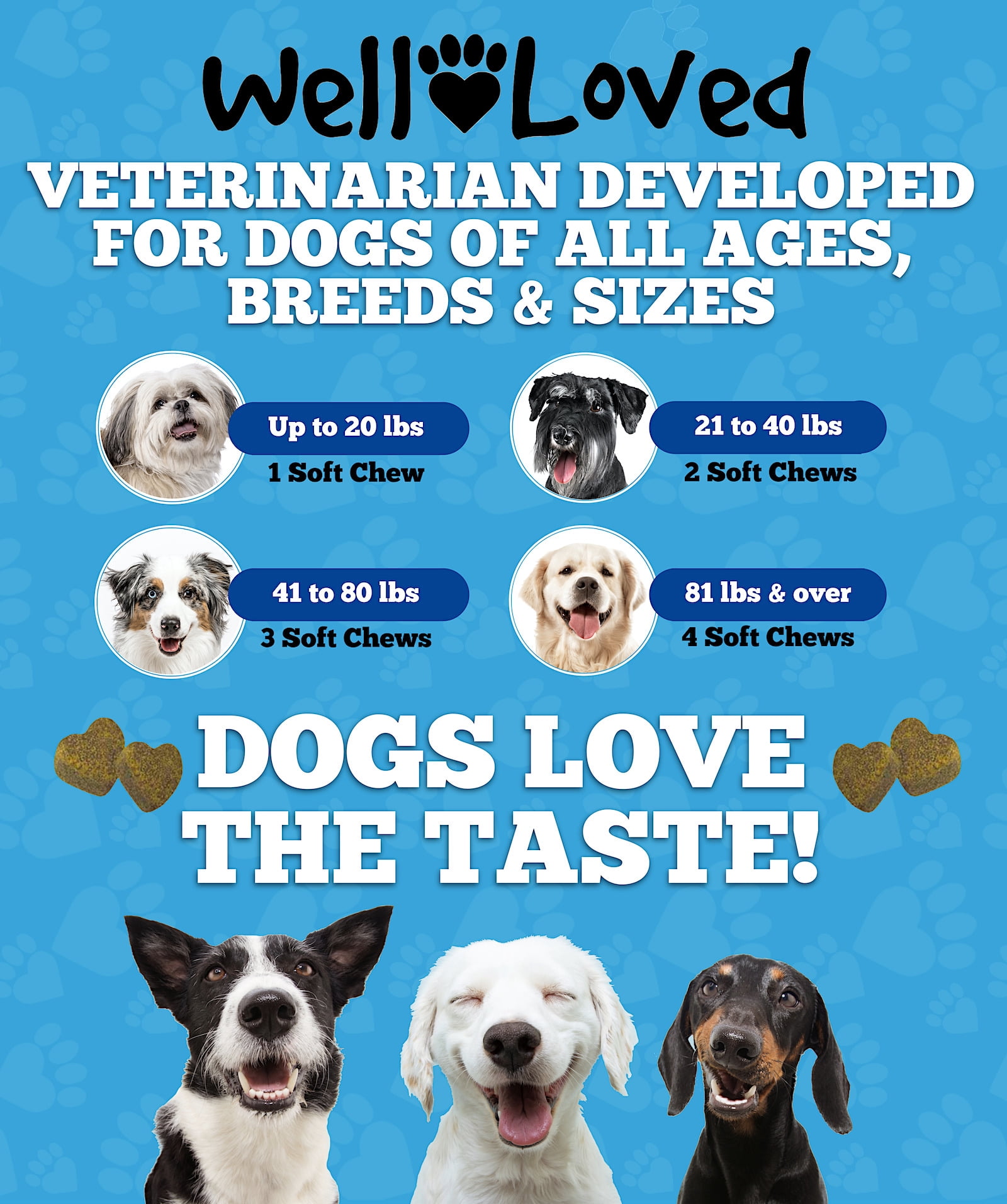 Well Loved Probiotics for Dogs Digestive Health Soft Chews, Chicken Flavor, 120 Count