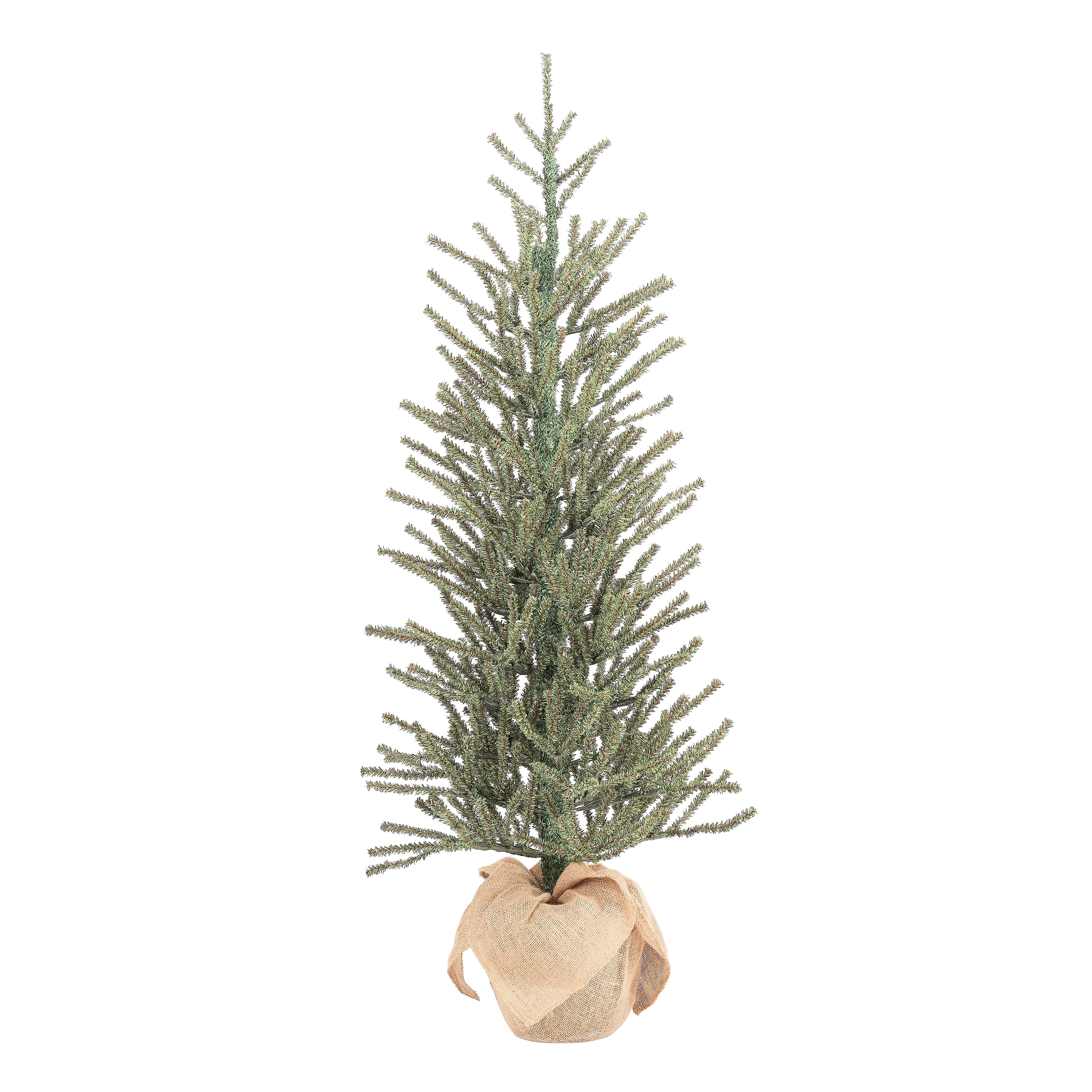 Holiday Time Green Fir Tree With Burlap Base Christmas Decoration, 48 